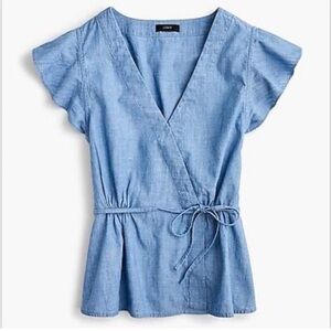 J.Crew sleeve flutter sleeve top